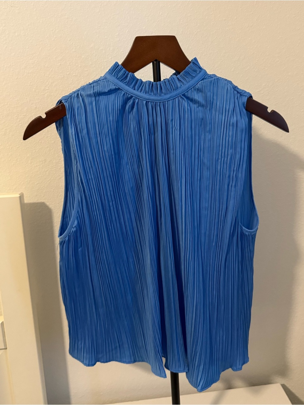 Zara Pleated Sleeveless High-Neck Camisole - Royal Blue